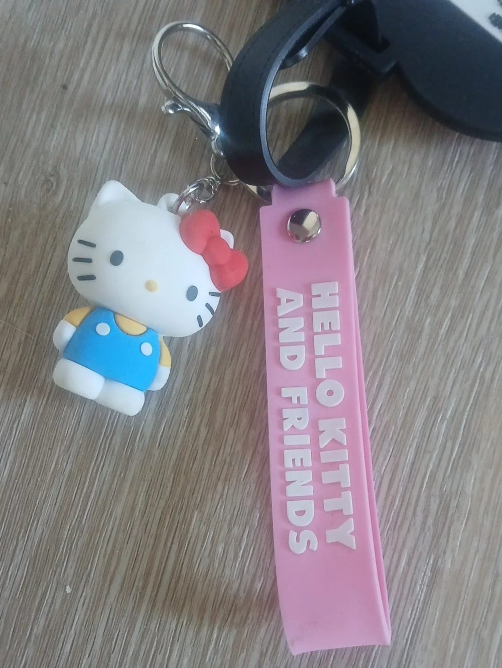 Hello Kitty Pink Heart Luggage Tag with Friends Charm And Lanyard Key Ring 2024